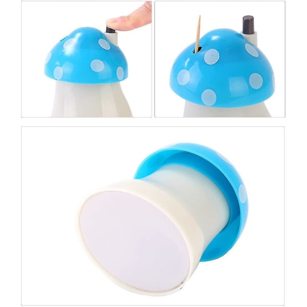Mushroom House Press Tandpetare Box Hushålls Plast Tandpetare Flaska Blå Blue