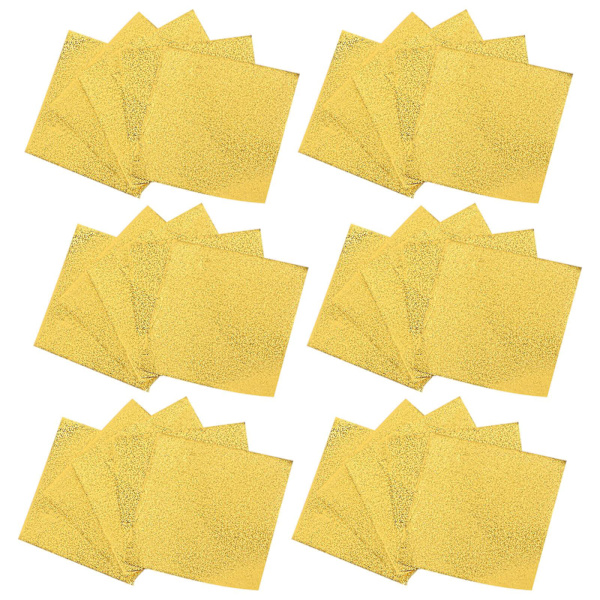 500 st Aluminiumfolie Papper Guldfolie Papper Inpackningspapper Present Matförpackning Papper För Förpackning Cho Golden 8*8cm