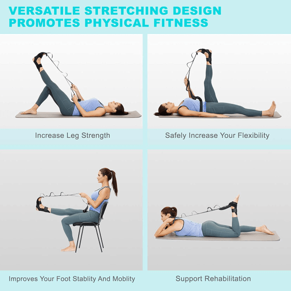 Yoga Strækrem med Nettaske, Elastisk Ankel Ligament Strækrem med Spænder, Blød Benstrækning, Hjælper med at Strække Ben og Fødder