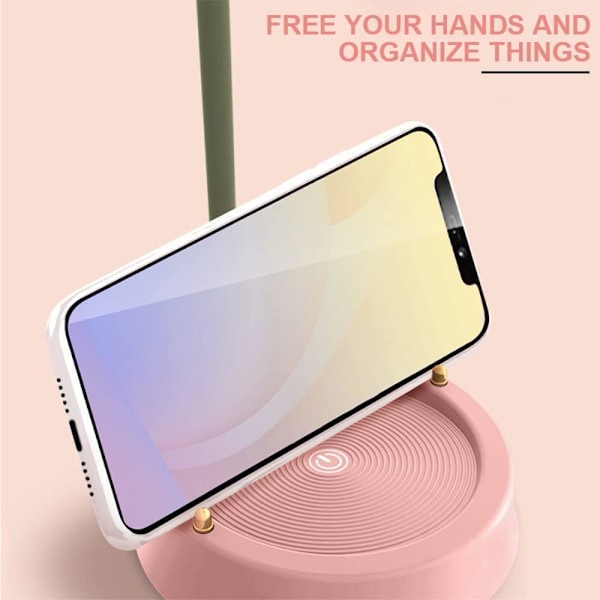 Blom LED Skrivebordslampe Trådløs Bordlampe Justerbar Svanhals Dimbar Touch Oppladbart Batteri Student Soverom Rom Belysning Bordlampe_no
