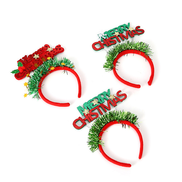 3 st julhuvudband, söta julhuvudbonader, roliga och festliga för julklappsutdelning