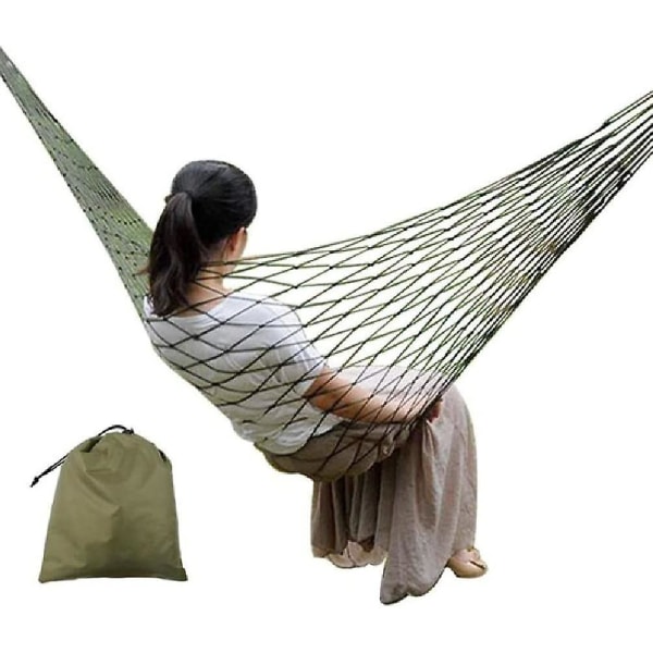 Bärbar Nylon Trädgårdshängmatta Hängande Enkelsäng För Resor Camping