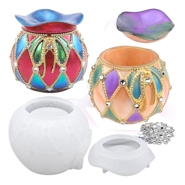 Harpikskrukkeform, Velsignelseskrukke Silikonform Med Lopp, Epoxy Harpiksstøpeform, 300 Rhinestones D