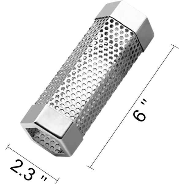 Pellets Ryge Rør 6 tommer Ryge Rør - Rustfrit Stål Træ Rør - Velegnet til enhver Grill eller Ryger - Tilføjer Delikate Trærygsmag (6 tommer)