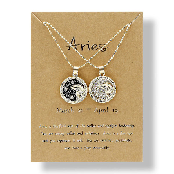 2 st/set Stjärntecken Mynt Kedja Hänge Halsband Födelsedag Par Smycken4 Taurus 4 Taurus