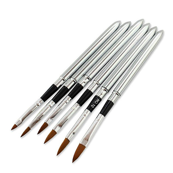 Professionell Akryl Nagelkonst Pensel Ritpenna Avtagbart Lock Set (2 Set Om 12st, Silver)