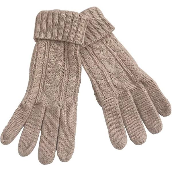 Hatt, skjerf og votter sett for kvinner, myk varm strikket lang skjerf, 3 i 1 vinter tykk strikket sett for ski, utendørs, shopping, fiske - rosa pink