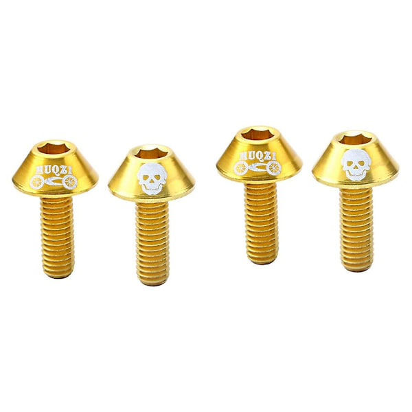 4 stk. Banjo Bolt Cykelbremse Aluminium Legering Skrue Skivebremse Dæksler Skivebremser Guld Golden