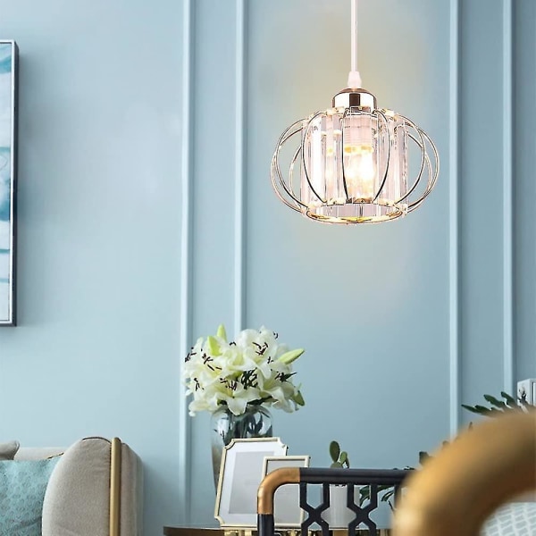 Hengende Krystall-Lysekrone, Flush Mount Taklampe, Jernbur, Hengelampe Armatur For Hjemmet, Gull Gold