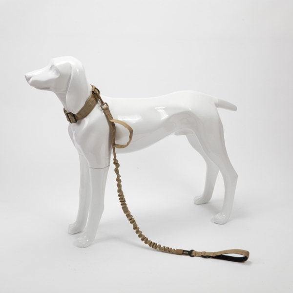 Taktisk elastisk hundebånd Militært justerbart politi hundebånd strikketau med 2 kontrollhåndtak
