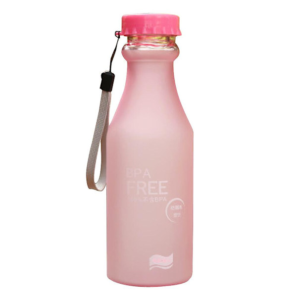 550 ml Plastflaska med Frostad Yta, Osplitterlig, Läckagesäker, BPA-Fri Vattenflaska för Yoga, Löpning, Utomhussporter (Rosa) Rosa 550 ml Pink 550ml