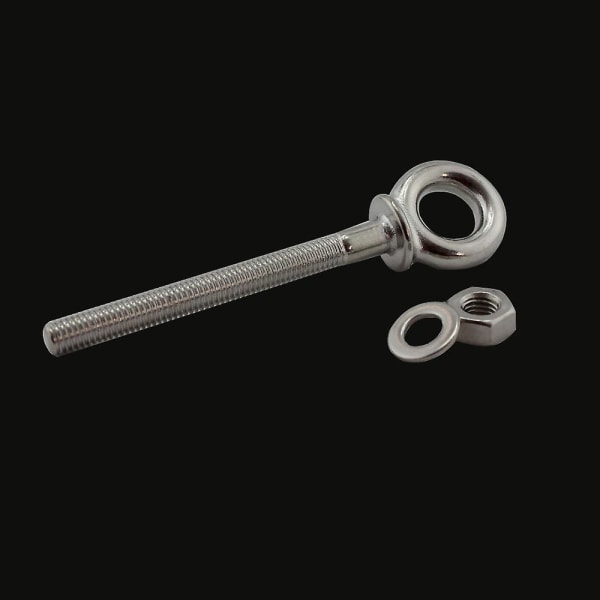 4 stk M8-80mm Utvidende Øyebolt Skrue Ring Lang Skaft 316 Rustfritt Stål Lukket, sveiset Spiral Skrue Gjenget Stang Ring Yacht Båt Marine