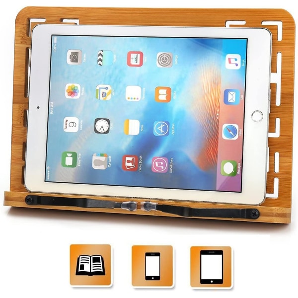 Bogstøtte Stativ Skrivebord Pc Til Læsning Hvile Opskrift Bog Foldbar Tablet Ipad Lærebøger Står/bambus Bogstøtte/musikbog/multifunktionel Lektorn Justerbar