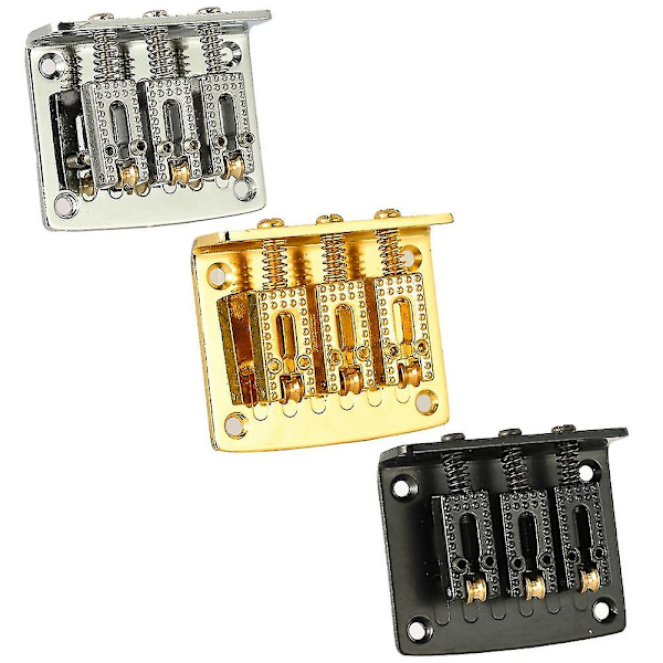 3-strengers gitar Hard-tail Tailpiece Bridge Kompatibel med Cigar Box, Elektrisk Gitardeler Gitarutskifting