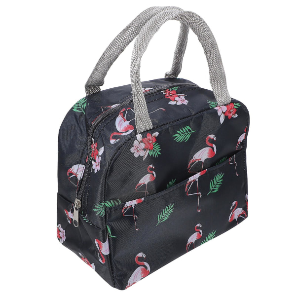 1 st Lunchväska Canvas Handväska Kontorslunchpåse Utomhus Camping Picknickväska Svart 23.5X19CM Black 23.5X19CM