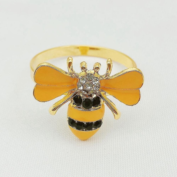 6-pak Gul Bie Design Ring Serviett Spenne Hornet Serviettholder