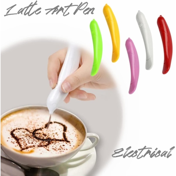 Latte Art Pen. Kaffe-krydderpenn. Carving Pen. DIY Kreativt Mønster For Kaffegrut. Kakaopulver. Sukker. Hvit White