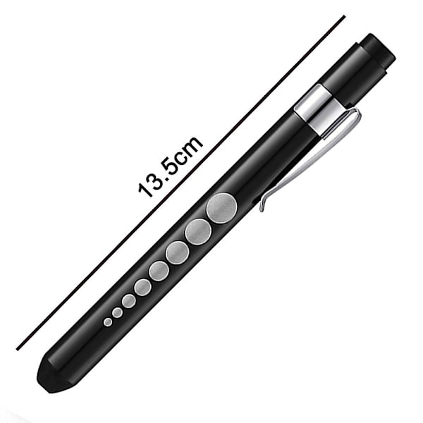 2 stk Pen Lygte Aluminium Legering Pen Lys Led Pen Lygte Pen Lys Pupil Pen Hvidt Lys Lille Lommelygte Blå Sort blue black