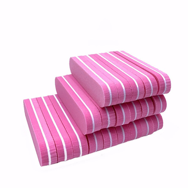 Nagelverktyg Nagelfilremsor Manikyr Typ Rund Svamp Gnidning Dubbla Sidor Rosa