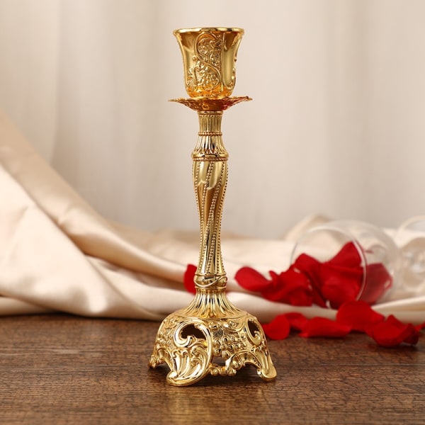 2 osaa metallinen kynttilänjalka Antiikki hopea kynttilänjalka korkea yksipäinen häätapahtuma kynttilänjalka kynttilänjalka