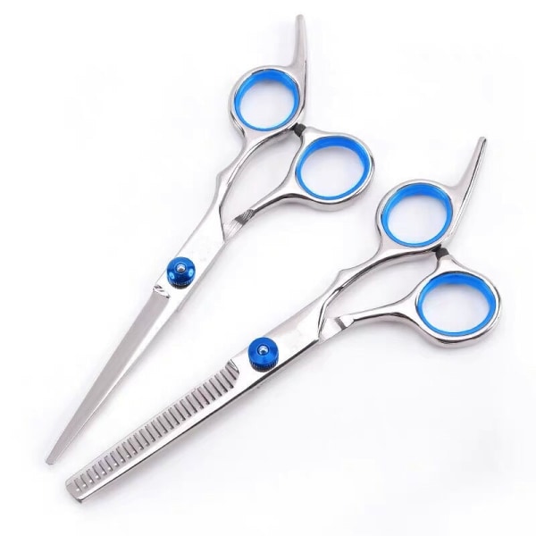 Hårklippesaks og tyndingssaks, Professionelle rustfrit stål barbersaks med skarpe blade, Ergonomiske frisørsaks