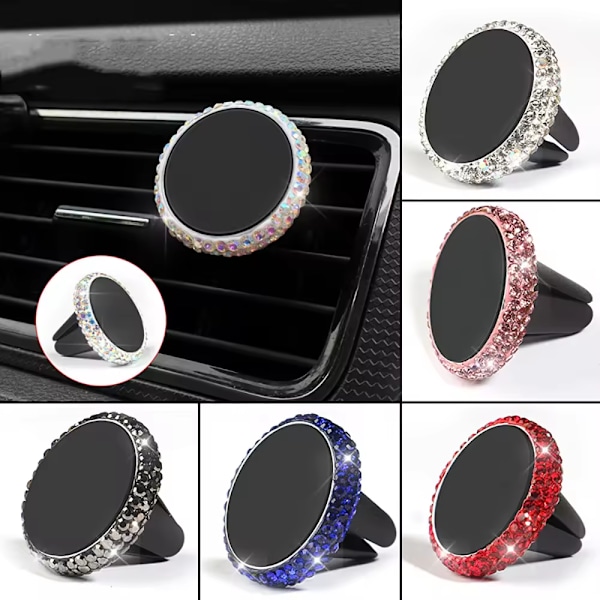 Justerbar Diamant Mini Krystal Luftventil Magnetisk Telefonholder GPS Navigation Holder Biltelefonholder_xrzi Multicolor