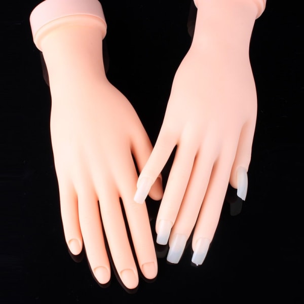 Nagelträning Hand Flexibel Mjuk Praktisk Plast Mannequin Hand Naglar Tips Konst Tränare Manikyr Övningshand Verktyg