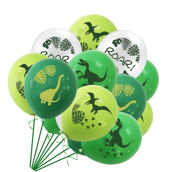 24inches Lovely Dinosaur Pattern Latex Balloons Printing Balloons Ornaments Set Birthday Party Supplies Layout Decoration(green)Green40x40x0.5cm