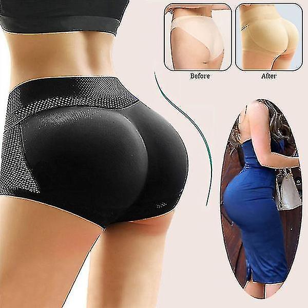 Dame Shapewear Trusser Polstrede Slanke Trusser Falsk Bagdel Sømløse Briefs Til Damer Hofte Løft Sort L Black