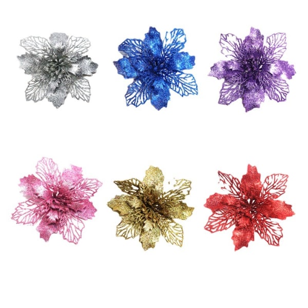 Julepynt Juletrepynt Jul Simulering Blomst Jul Ornament 10 stk Julegaver