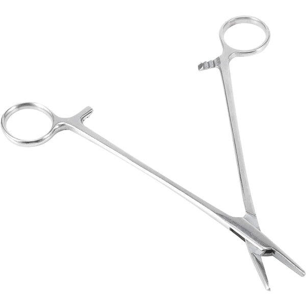 Hemostatisk Tang i Rustfritt Stål, 18 cm Nålholder Klemme Rustfritt Stål Suture Tang Veterinær Kirurgisk Tang 1 Pakke