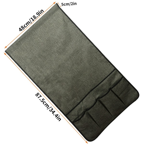 Fåtölj Faux Linen Fjärrkontrollhållare för Soffa Recliner Armstöd Organizer Halksäker Soffa Armstol med 5 Fickor Förvaring för Tabl