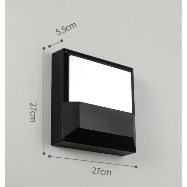 Vanntett LED-taklys, LED-taklampe IP65 for stue, bad, kontor, utendørsveranda og mer (18w + hvitt lys H)