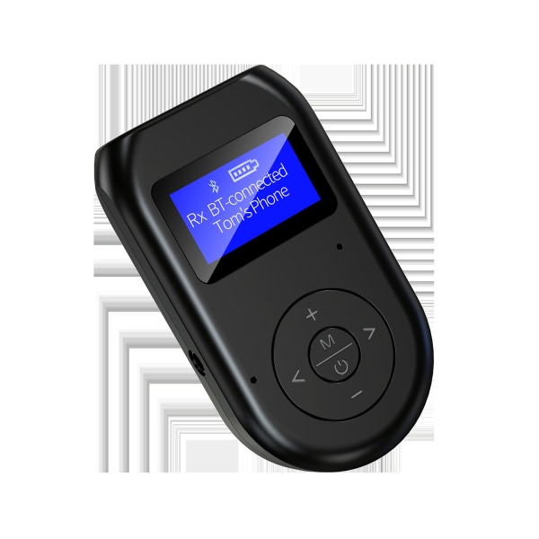 Bluetooth-lähetin-vastaanotin, pieni viive 4-in-1 Bluetooth 5.0 äänen AUX-sovitin näytöllä, langaton Aux Bluetooth-sovitin autoon, tietokoneelle