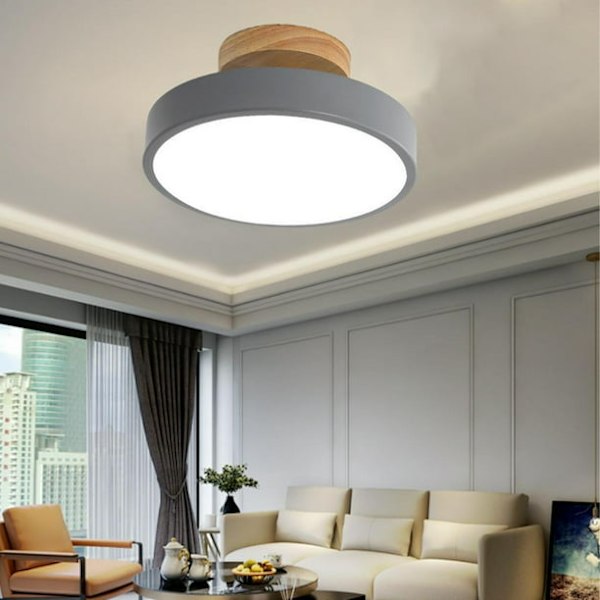 12W Moderne Rund LED Vegglampe, Grå Dekorativ Belysning Taklampe