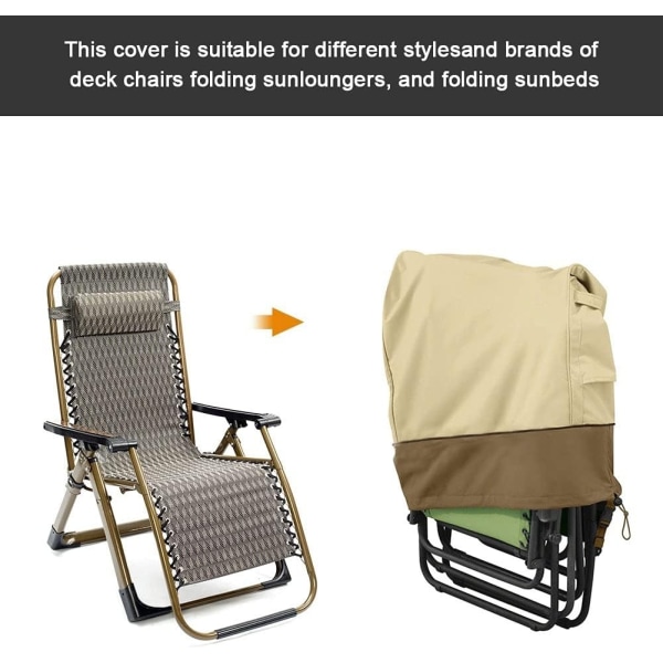 Foldingstoltrekk, Beskyttende Trekk for Vanntette Folding Deck Stoler, 210D Oxford Anti-UV Utendørs Hage Deckchair Trekk, for Deckstoler