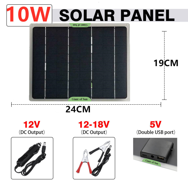 Solcellemonokrystallinsk panel Solcellebatteri 5w 10w 20w 12v IP67 utendørslader