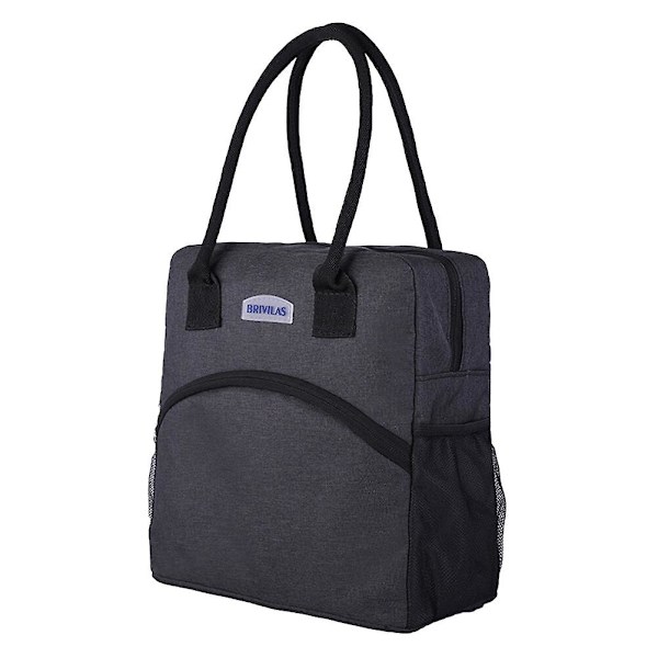 Bærbar Bento Taske Varmebevarelse Koldbevarelse Madkasse Taske Madpakke Taske (grå)Sort27.5X27CM Black 27.5X27CM