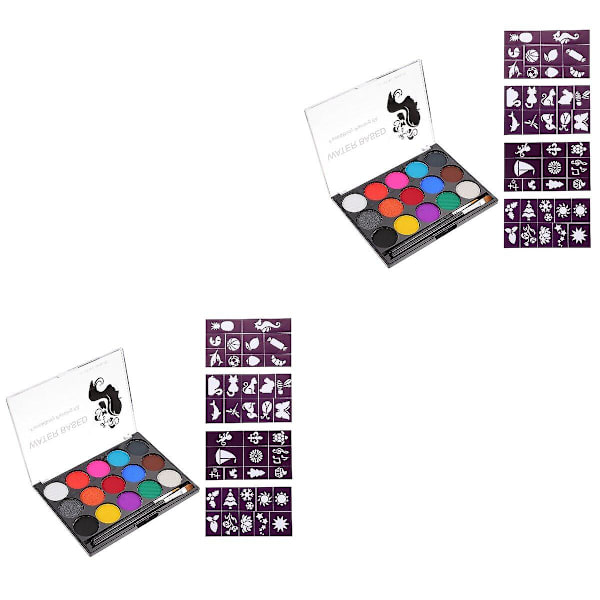 5 Sett Halloween Sminke Pigment Vannfast Ansiktsmaling Pigment Ansiktsmakeup Verktøy 2 Sett 14,5x11cm 2 Sets 14.5x11cm