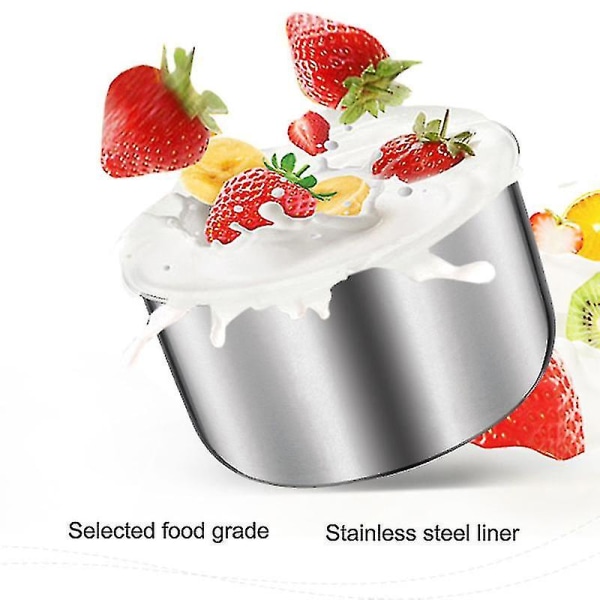 DIY Hem Elektrisk Yoghurtmaskin Automatisk Energibesparande Mini Rostfritt Stålbehållare