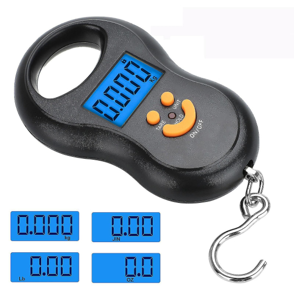 Digital Fiskvekt Post Hengende Krok Bagasjevekt LCD Mini Bærbar 50 kg
