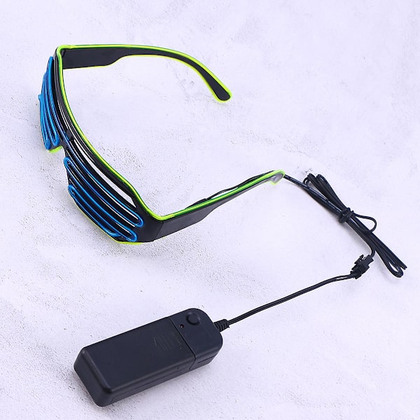 Glow Sunglass Led Kylmävalo Emitting Lasit Flash Lelut Joulujuhliin Kirkkaat Lasit Valokuva Tarvikkeet (suljin Standard, Vihreä Laatikko, Sininen Peili, ilman