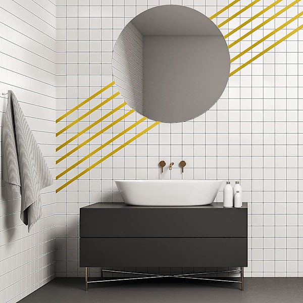 Grafisk Dekorationstejp Metallic Spegeltejp Guld Självhäftande Dekortejp Spegelliknande Effekt För Skåp Vägg Garderob Badrumsdekoration Presentinslagning