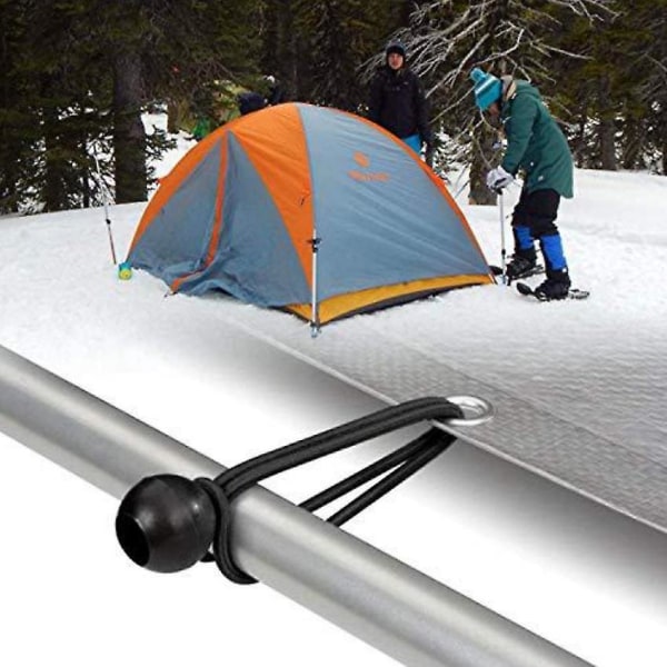 Svart Bungee-snöre, Tarp Bungee-snöre, Boll Bungee-snöre för Tält, Tarp, Poster, Camping, Gummi Bungee-snöre 30 st