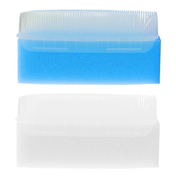 2 stk Baby Badebørste Svamp Massasje Børste Baby Sansestimulerende Børste Sansestimulerende Treningsbørste Blå 8,5x4,5x2,8cm Blue 8.5x4.5x2.8cm