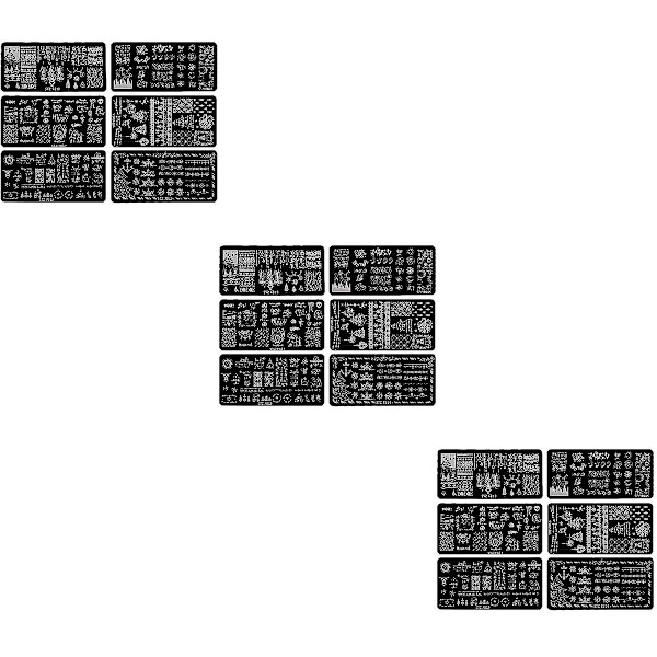 18 st julstämplar för nagelkonst - Stämplingsplattor för nagelkonst - Schabloner - 18 st - 12x6x0,1 cm 18 pcs 12x6x0.1cm