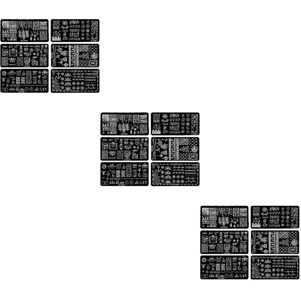 18 stk. Jule-Stemplingsplader til Neglekunst Stemplingsplader Neglekunst Stempler Skabeloner 18 stk 12x6x0,1cm 18 pcs 12x6x0.1cm