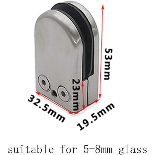 Glasklämma Glasklämma 304 Rostfritt Stål 6st 5-8mm Justerbar Glashållare För Balustrad Trappräcke