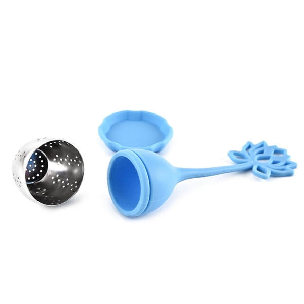 Te-infuser Filter 1 Pak Rustfrit Stål Te-kugle - Løse Te-steeper Mesh Te-kop Filter med Blomstformet Silikonhåndtag til