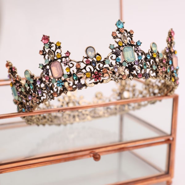 Krona, Prinsesskrona, Bröllopskrona, Barock Tiara Rhinestone Tiara för Kvinnor, Hårsmycke